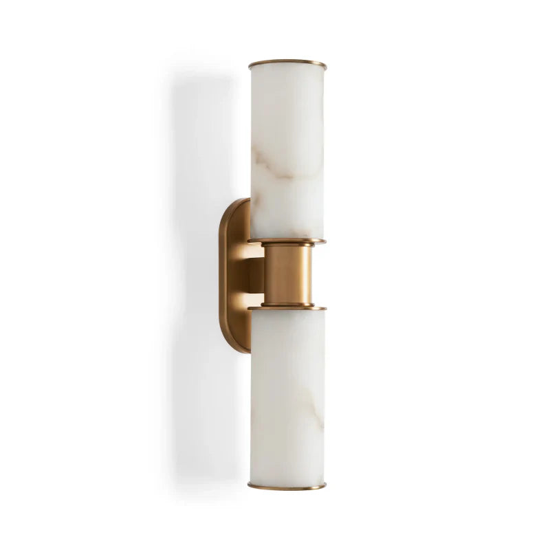 Harlin Modern Alabaster 2-Light Wall Sconce with Arched Details