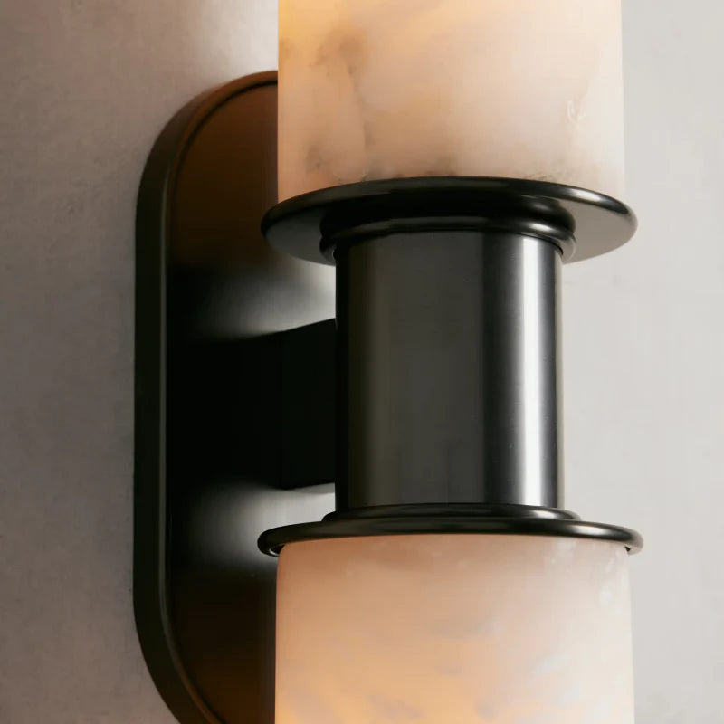 Harlin Modern Alabaster 2-Light Wall Sconce with Arched Details