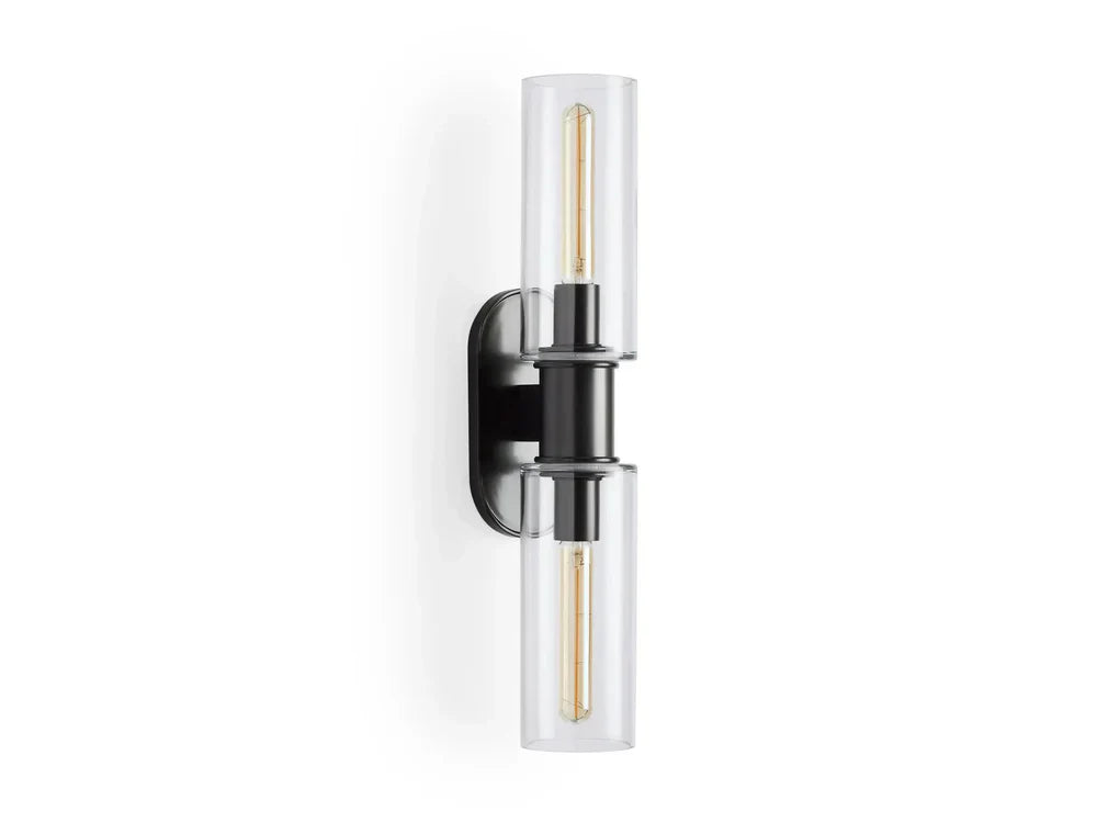 Harlin Modern 2-Light Wall Sconce with Clear Glass Cloche