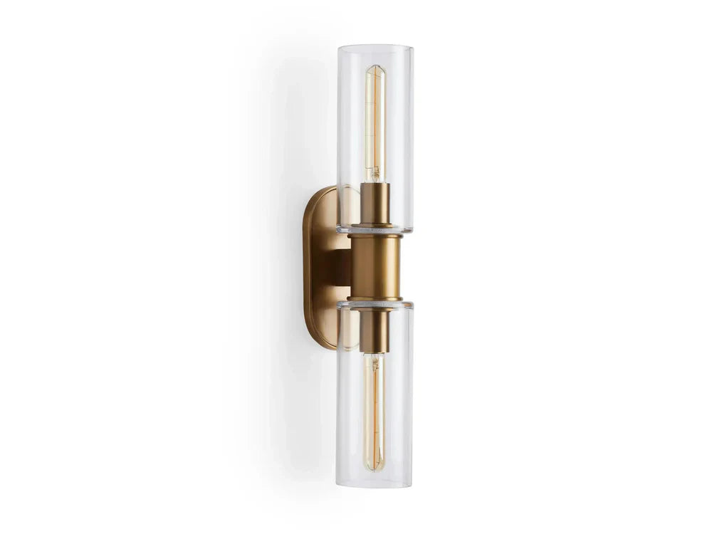Harlin Modern 2-Light Wall Sconce with Clear Glass Cloche