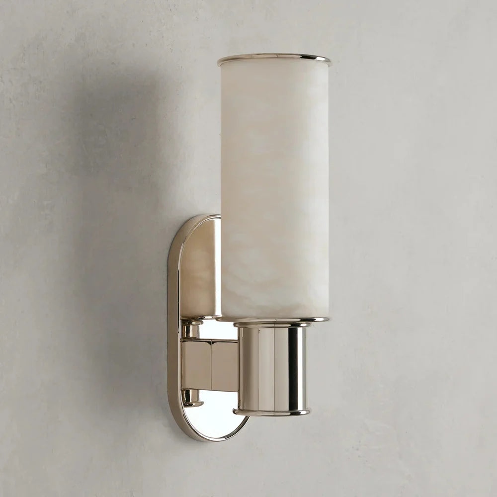 Harlin Modern Alabaster Stone Wall Sconce with Premium Metal Finishes