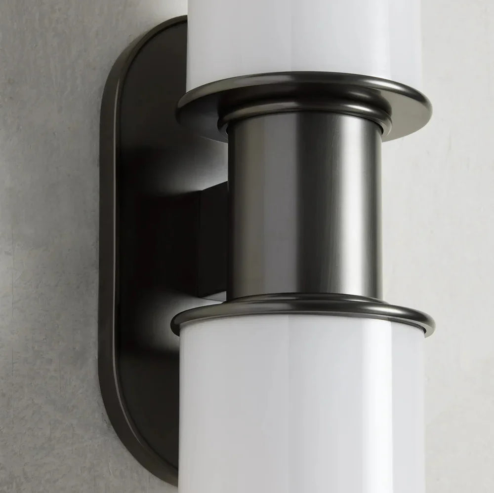Harlin Modern Milk Glass 2-Light Wall Sconce with Dimmable Bulbs