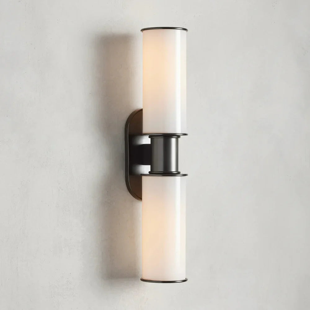 Harlin Modern Milk Glass 2-Light Wall Sconce with Dimmable Bulbs