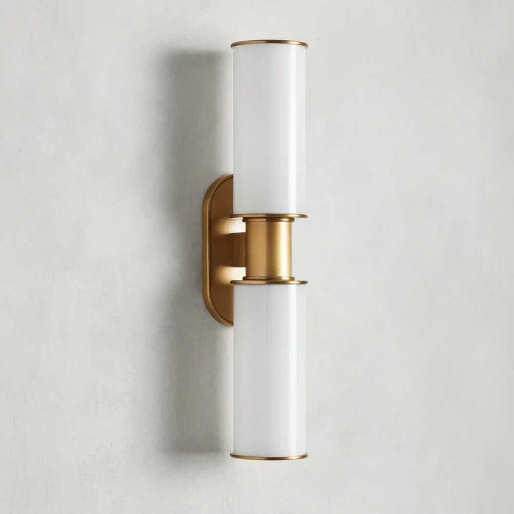 Harlin Modern Milk Glass 2-Light Wall Sconce with Dimmable Bulbs