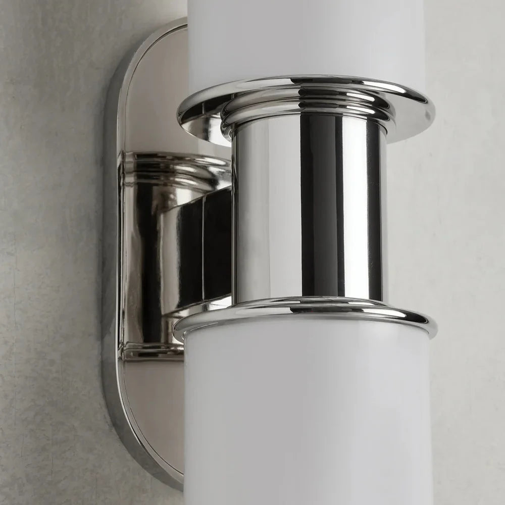 Harlin Modern Milk Glass 2-Light Wall Sconce with Dimmable Bulbs