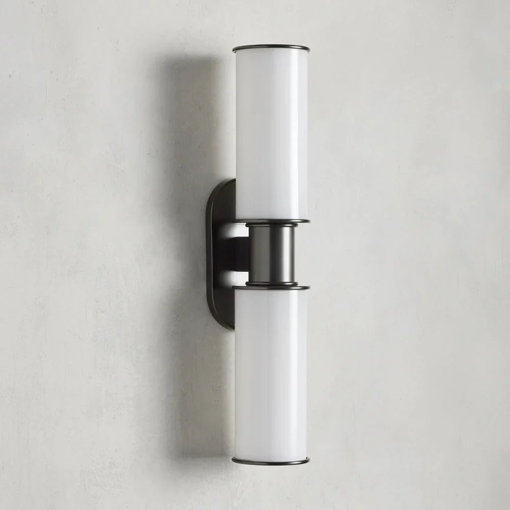 Harlin Modern Milk Glass 2-Light Wall Sconce with Dimmable Bulbs