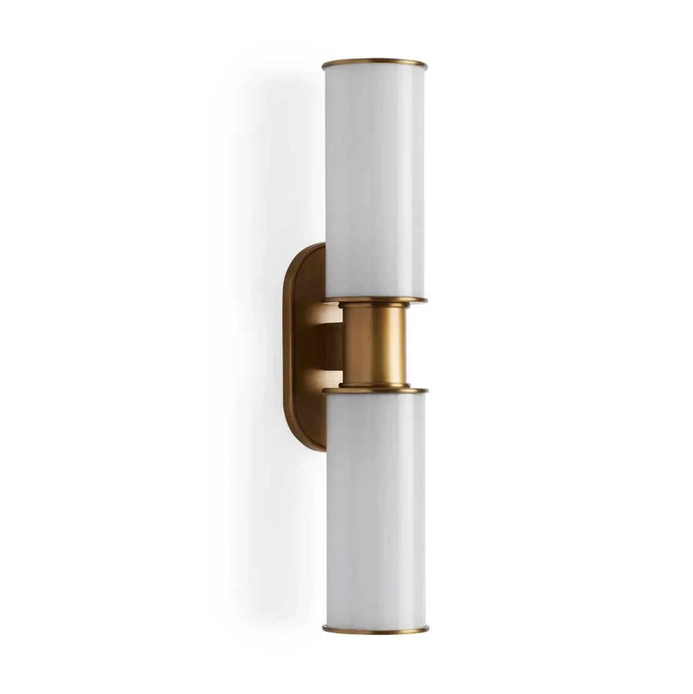 Harlin Modern Milk Glass 2-Light Wall Sconce with Dimmable Bulbs
