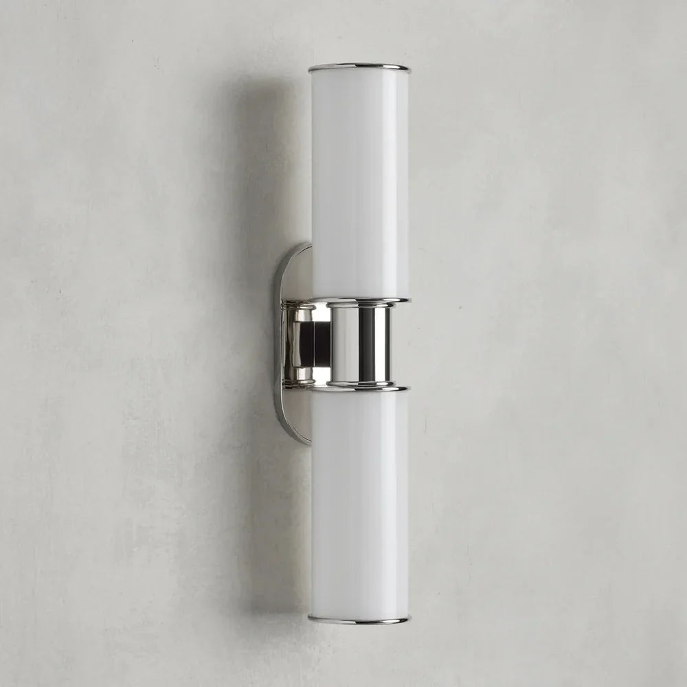 Harlin Modern Milk Glass 2-Light Wall Sconce with Dimmable Bulbs