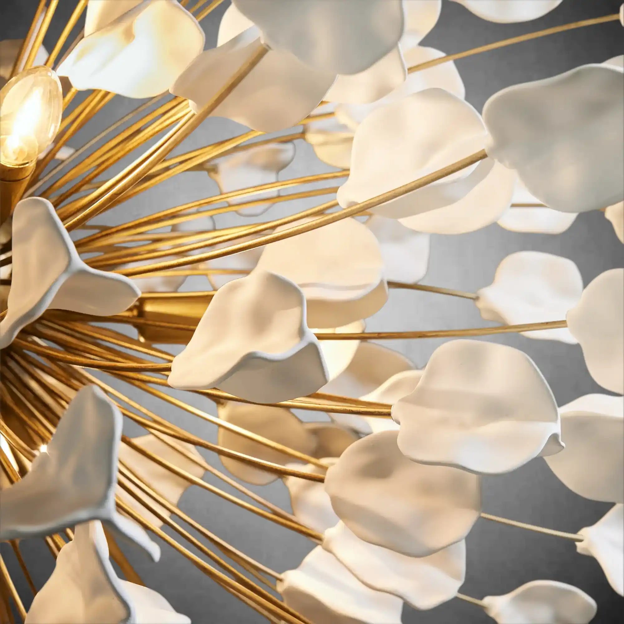 Lunaria Handcrafted Ceramic Petal Chandelier with 160 Petals