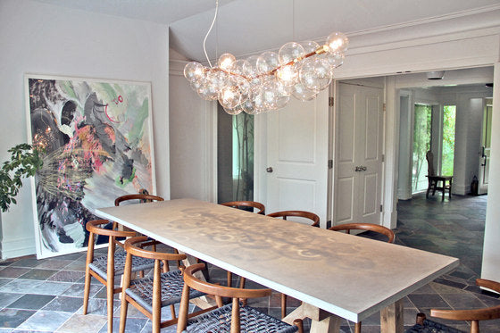 Oliver Bubble Glass Long Chandelier Wreath 48'' 62'' 80''