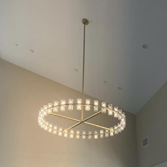 Modern Wine-Glass Round Glass Chandelier 36"/48"60"