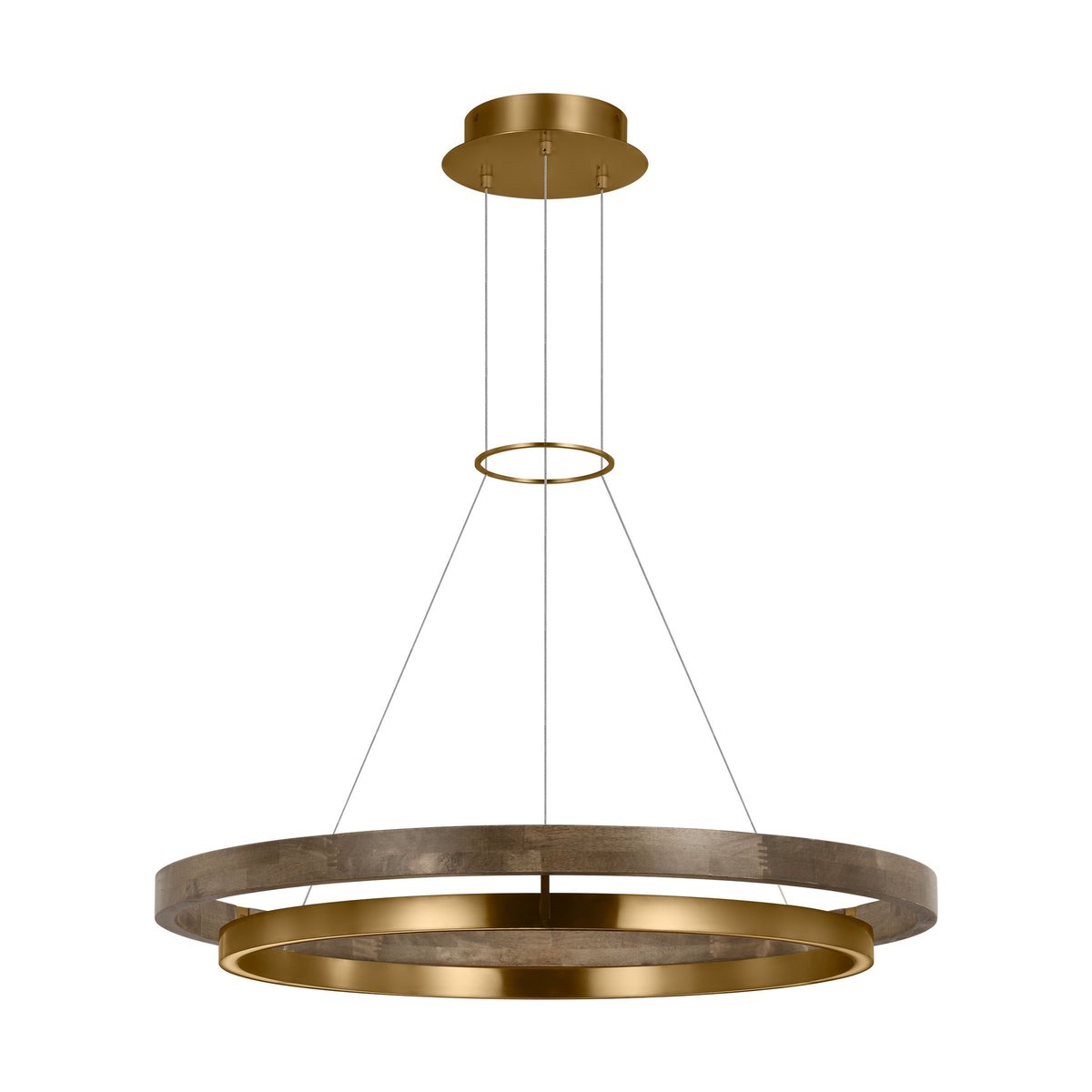 Grace Brass and Wood Chandelier 24" 30'' 36'' 48" 65''D