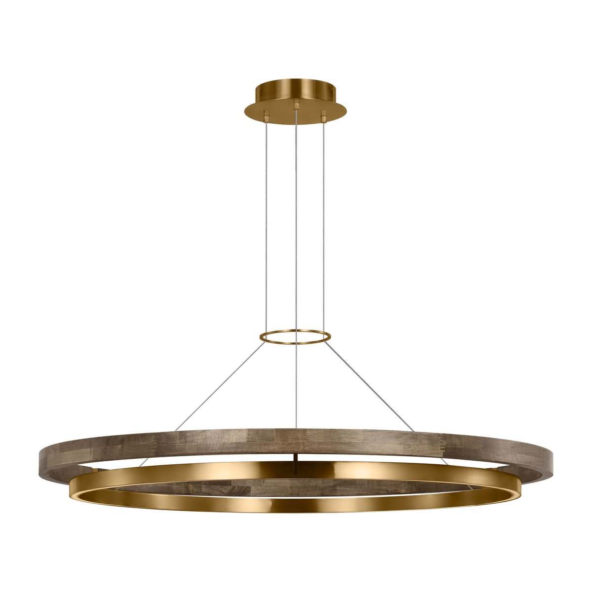 Grace Brass and Wood Chandelier 24" 30'' 36'' 48" 65''D