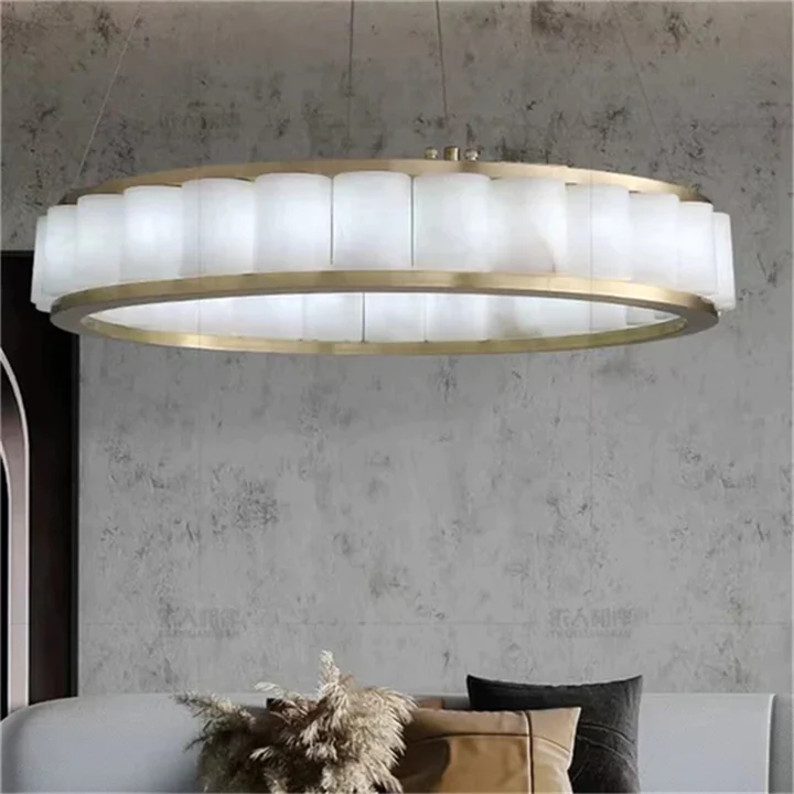Culoud Alabaster Circle Round Pendent Light