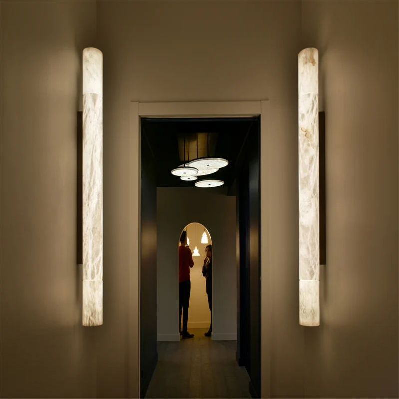 Alabaster Round Tube Wall Sconce - thebelacan