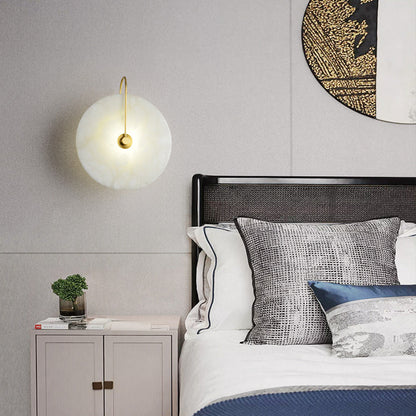 Denise Alabaster Round Bedroom Bedside Wall Sconce