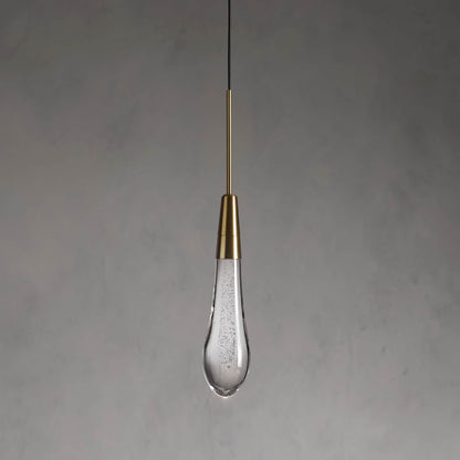 Denise Raindrop Glass Solitaire Single Pendant Light