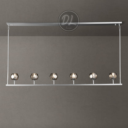 Dawn- Modern Design Niche Unique Hexagonal Crystal Ball Linear Chandelier 48"/60" Over Dining Table