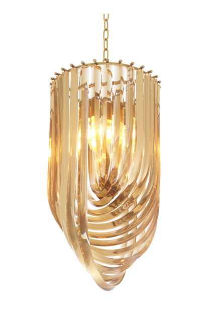 Gold Lucite Loop Chandelier | Eichholtz Murano | OROA TRADE