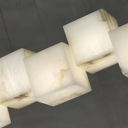 Prisca Alabaster Cubic Pendant For Dining Table, Kitchen Island Pendant