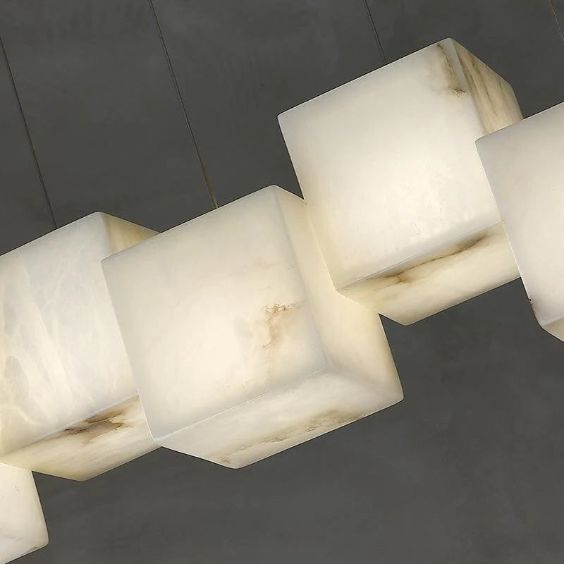 Prisca Alabaster Cubic Pendant For Dining Table, Kitchen Island Pendant