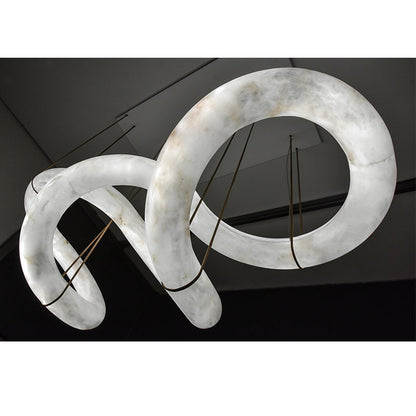 Denise Scarlett Designer Alabaster Pendant Light, Modern Inspired Chandelier