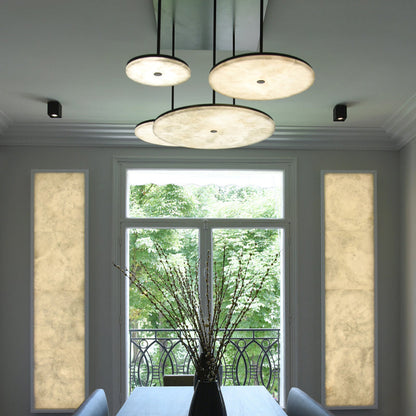 Denise Hazel Contemporary Alabaster Pendant Light for Living and Dining Spaces