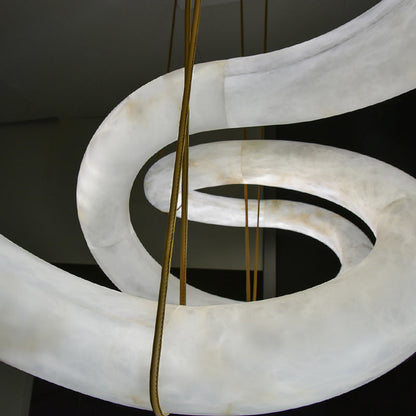 Denise Scarlett Designer Alabaster Pendant Light, Modern Inspired Chandelier