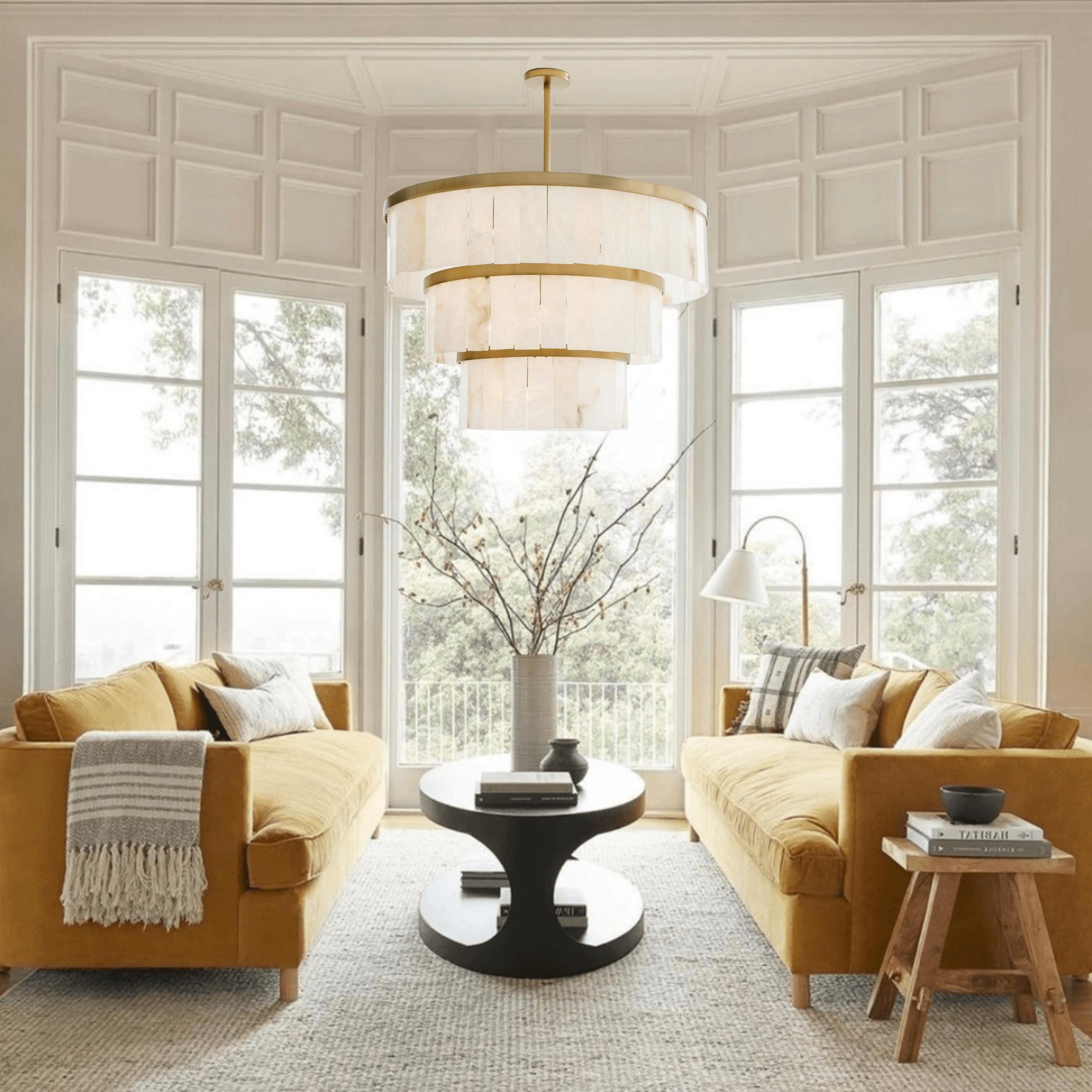 Windham Alabaster 3 Tier Chandelier