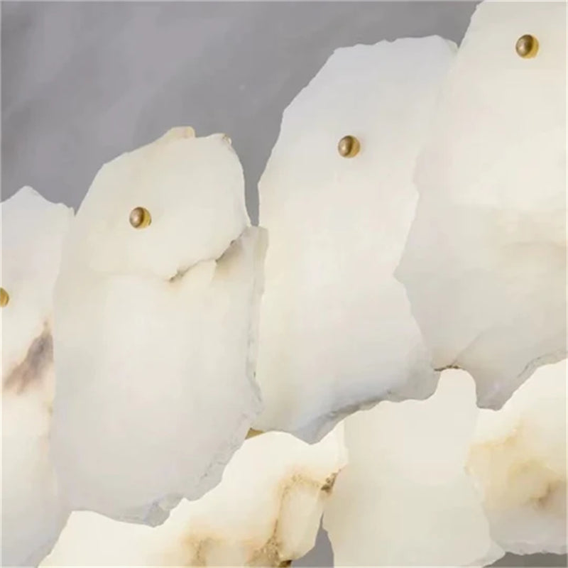 Noah Alabaster Modern Snowflake Linear Chandelier
