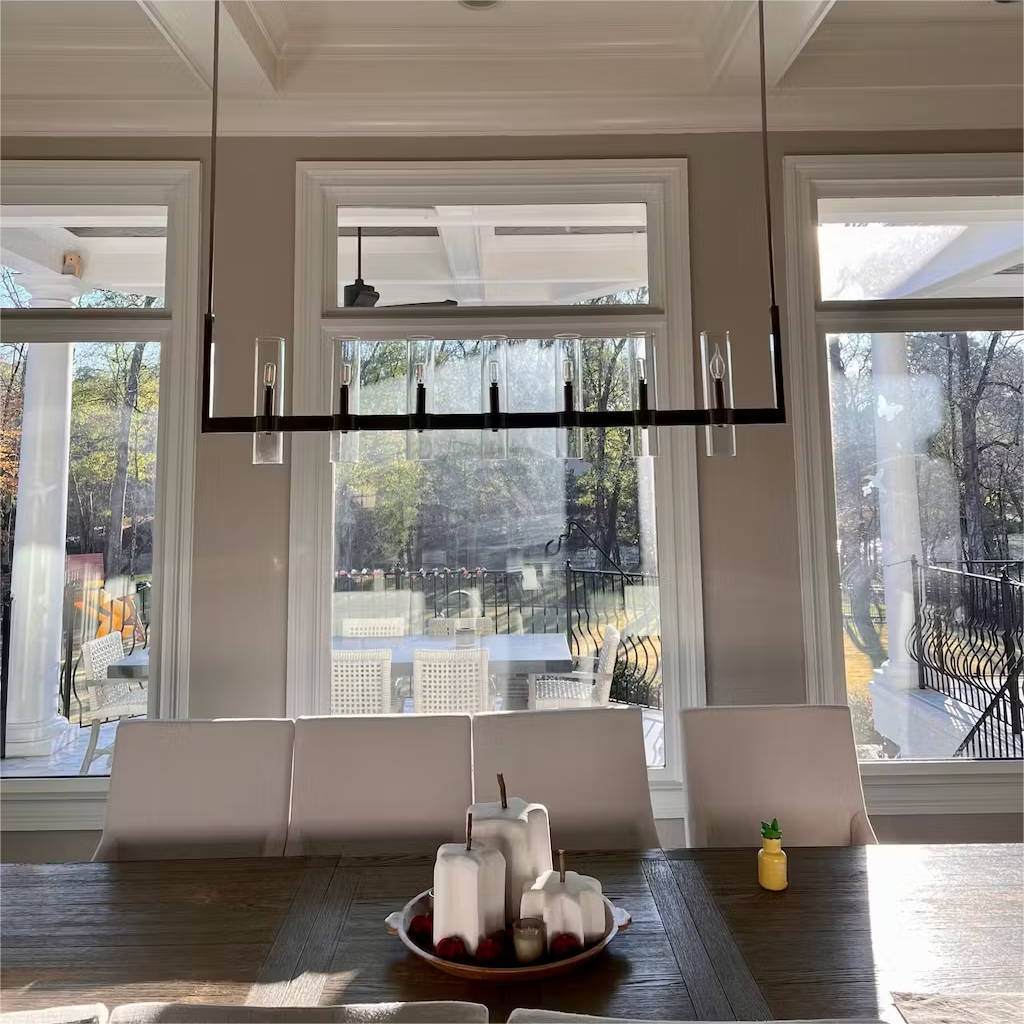 Crystalline Glass Shaded Modern Linear Chandelier 59''/ 71"