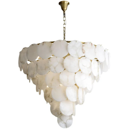 Alabaster Magnolia Multi-tiered Round Chandelier