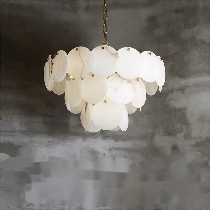 Alabaster Magnolia Multi-tiered Round Chandelier
