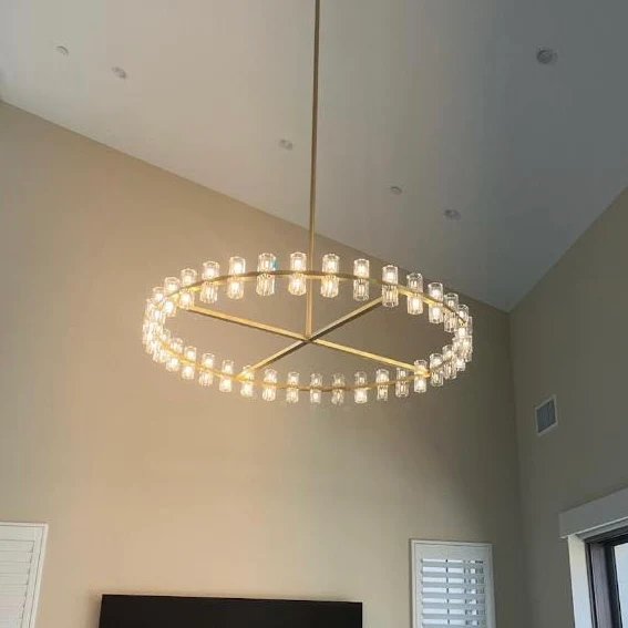 Modern Wine-Glass Round Glass Chandelier 36"/48"60"