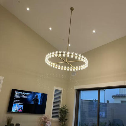 Modern Wine-Glass Round Glass Chandelier 36"/48"60"