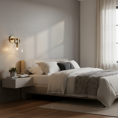 Funda Glass Cloche Sconce - bedroom Scene