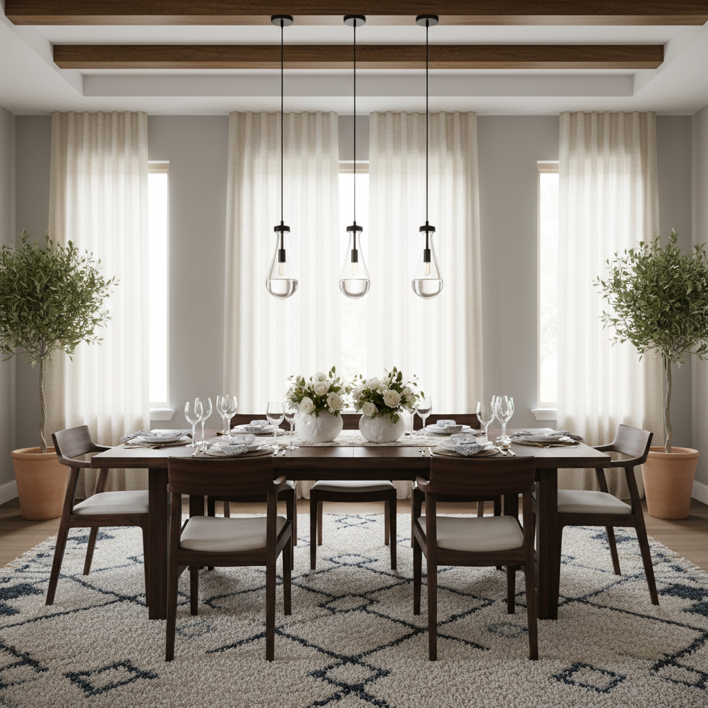 Seaward Modern Raindrop Exquisite Glass Pendant Cord - dining room Scene