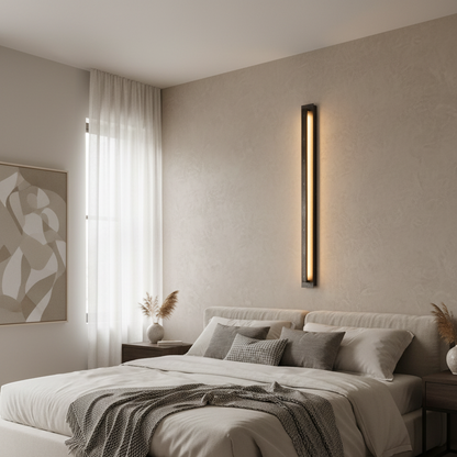 George Grand Iron LED Wall Sconce for Modern Ambient Lighting - bedroom Scene