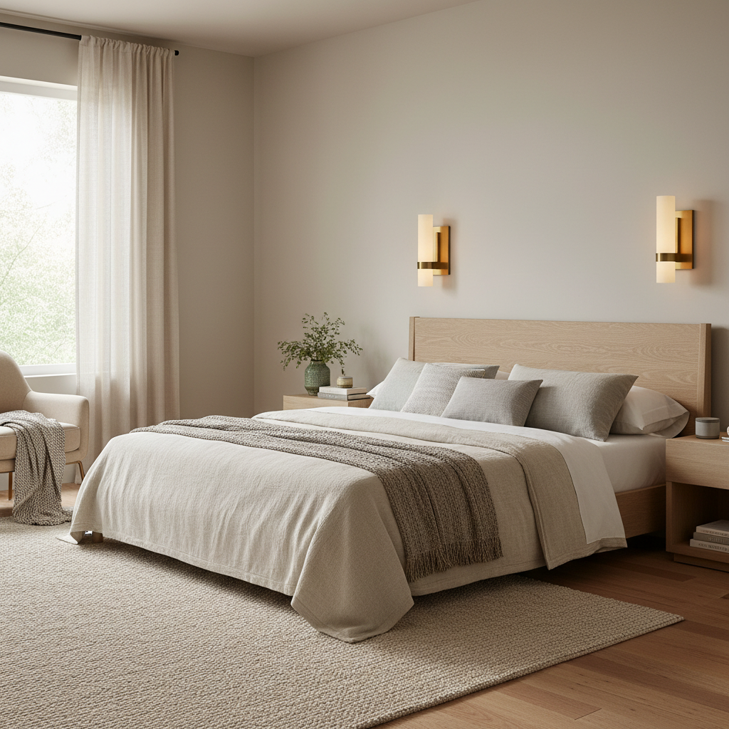 Ravon Milk Sconce - bedroom Scene