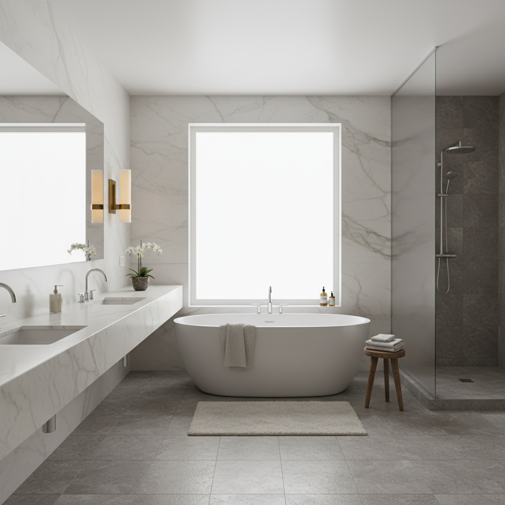 Ravon Milk Sconce - bathroom Scene