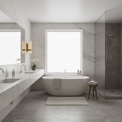 Ravon Milk Sconce - bathroom Scene