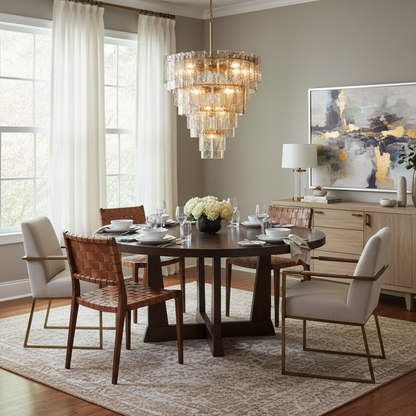 Denise Lattice Tiered Round Chandelier - dining room Scene