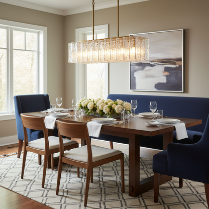Denise Lattice Rectangular Chandelier - dining room Scene