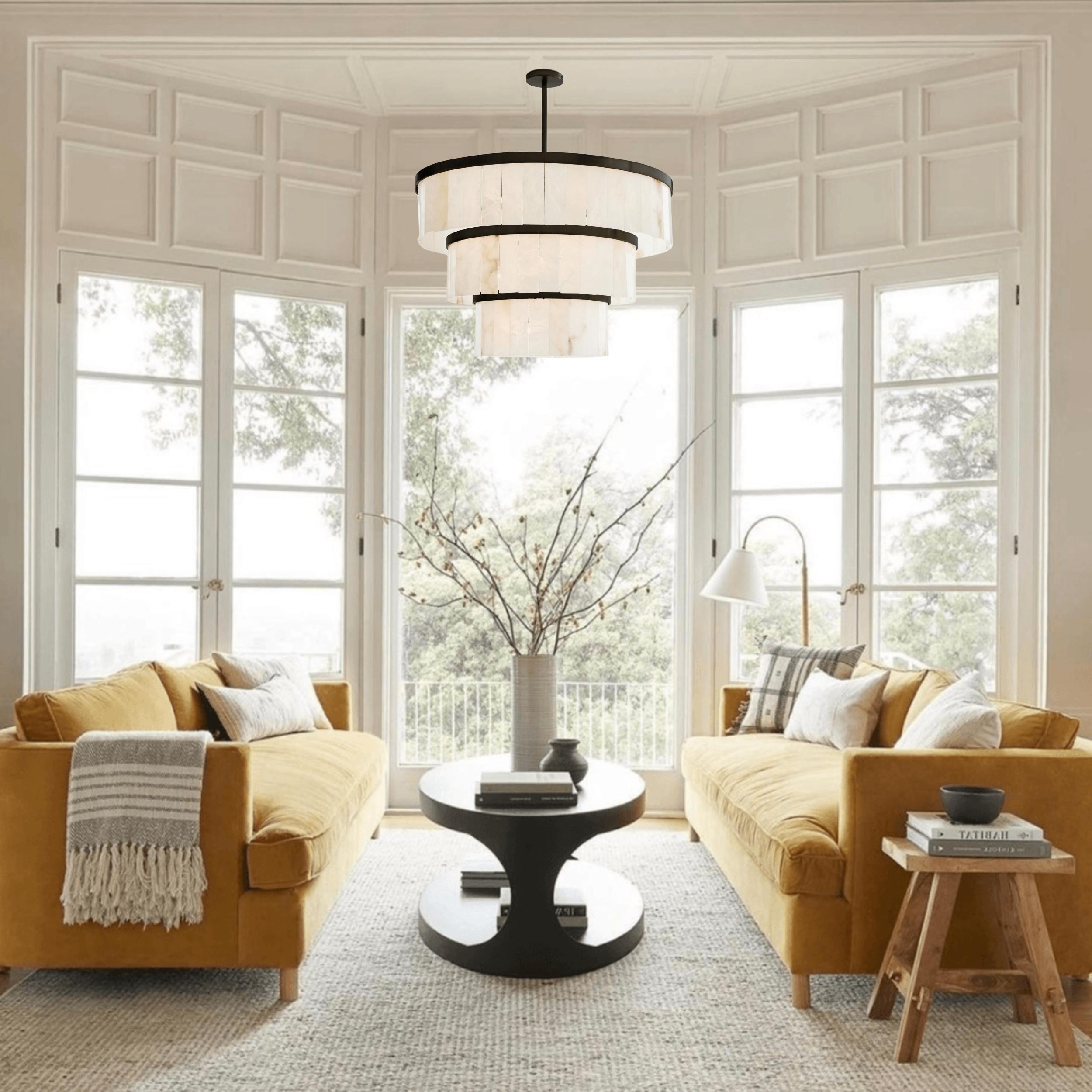 Windham Alabaster 3 Tier Chandelier