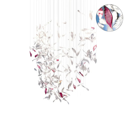 Elegant Flying Glass Feather Chandelier, Customizable Romantic Lobby Lighting Fixture