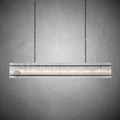 Golden Tea Modern Rectangle Glass Chandelier