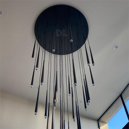 Twilight- Stylish modern art vertebrae tube shape crystal Round Chandelier 18"/24"/30"/48"