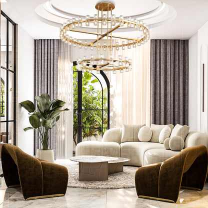 2-Tier Wine-Glass Round Chandelier 60",108-Lights