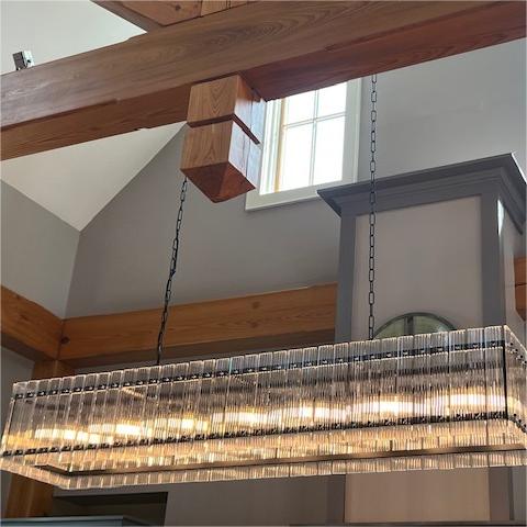 Golden Tea Modern Rectangle Glass Chandelier