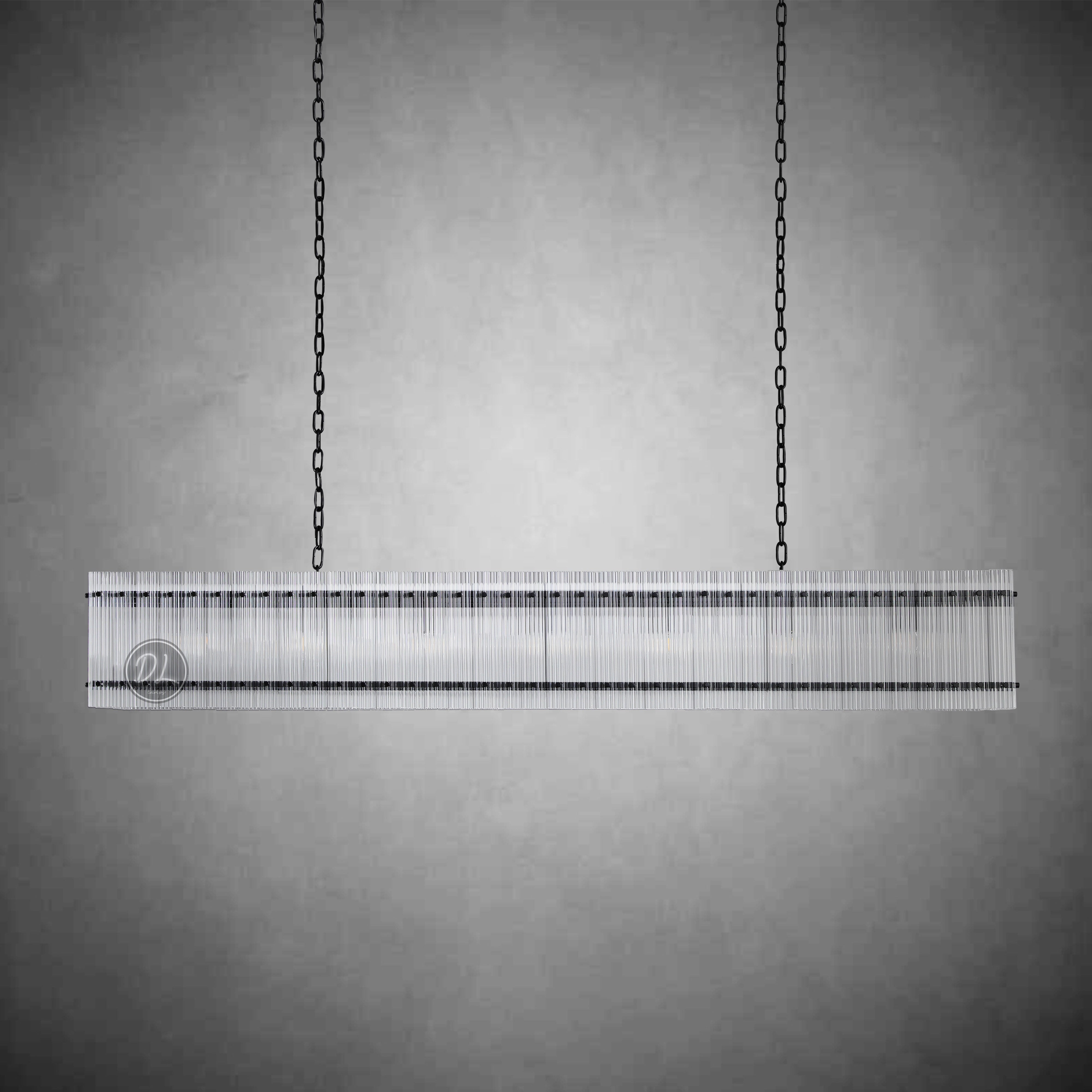 Golden Tea Modern Rectangle Glass Chandelier